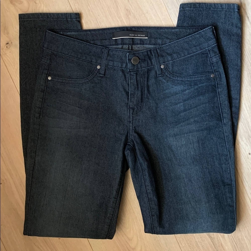Y2K SKINNY jeans black washed Rich & Skinny 27/29 low rise